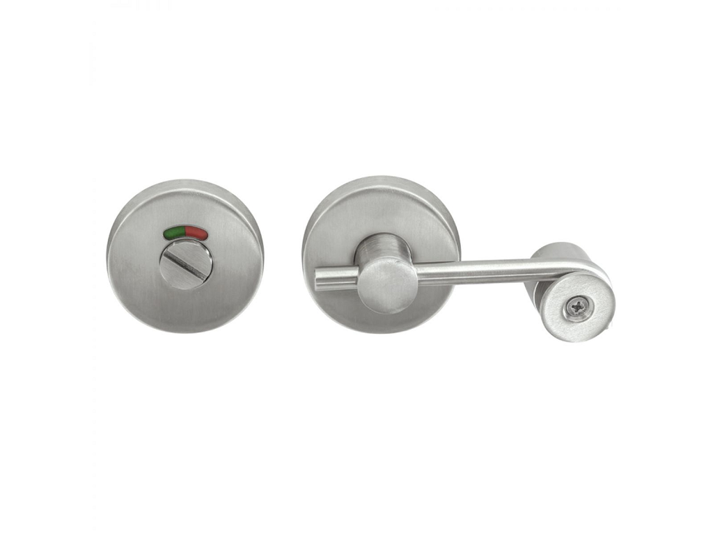 Chiavistello WC Libero Occupato a Gancio con Segnalatore Rosetta 236 Ø52x10 AISI304 Inox varie finiture | Fimet Maniglie - immagine 3